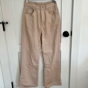 Beige straight jeans